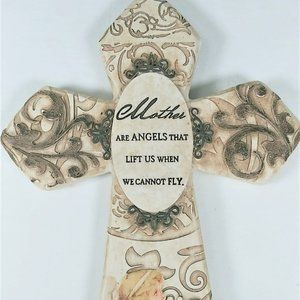 Cross Wall Art-Deco Mothers Are Angels That Lift Us When